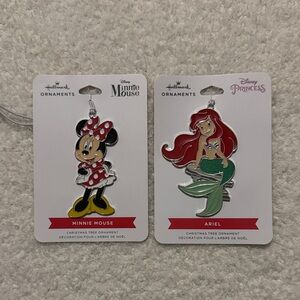 Disney Minnie Mouse and Ariel Christmas Ornaments